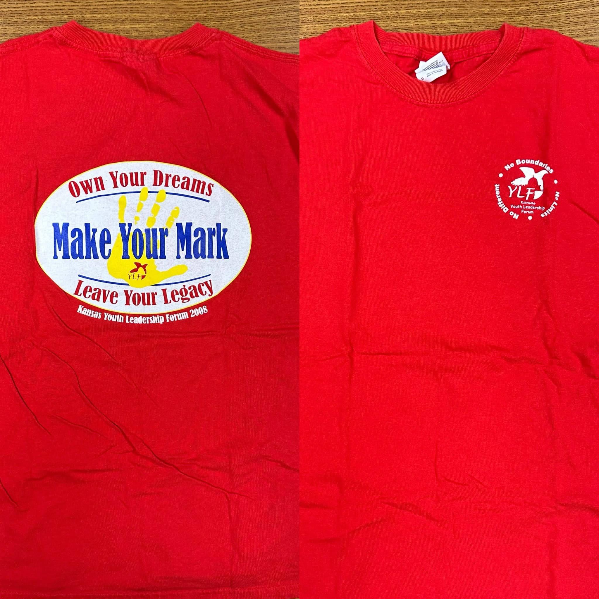 Front and back of 2008 shirt- full description below photo