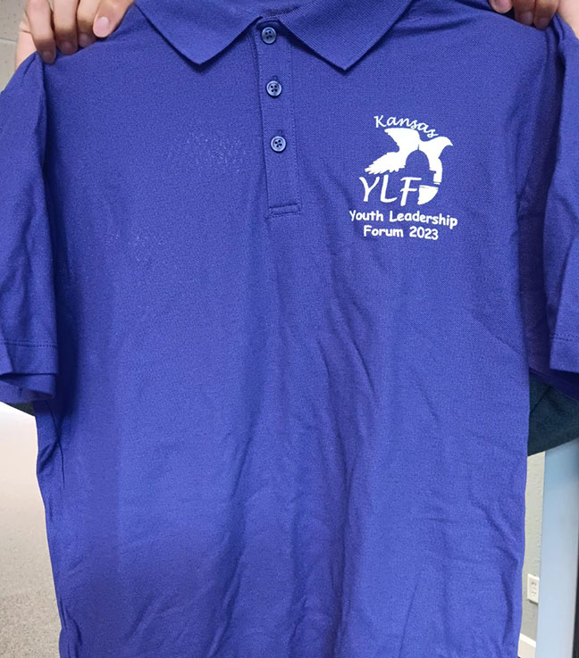 Front of KSYLF Volunteer polo- full description below photo