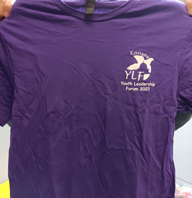 Front of KSYLF Volunteer t-shirt- full description below photo