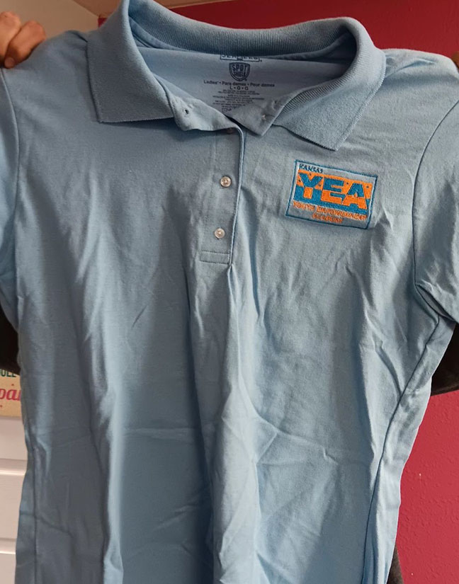 Front of KYEA lighter polo- full description below photo